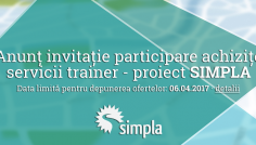 Anunț invitație participare achiziție servicii trainer - proiect SIMPLA
