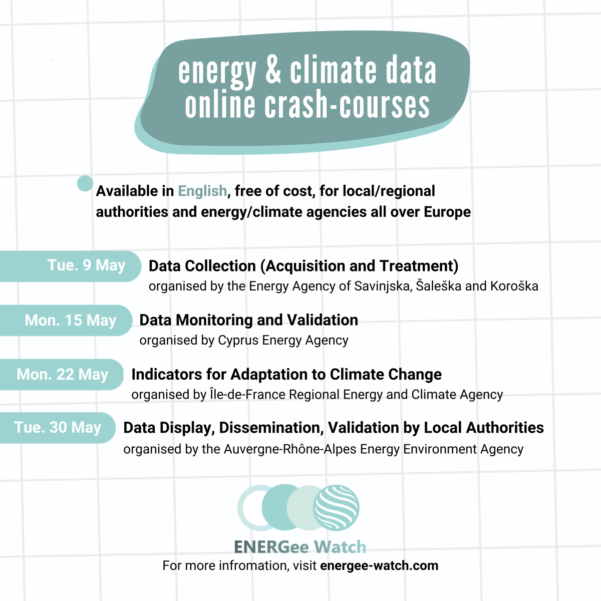 Înregistrați-vă pentru cursurile intensive ENERGee Watch din mai!